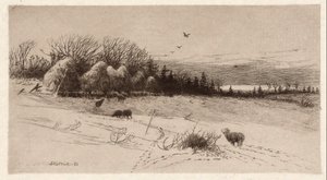 雪の中の羊 作： John Austin Sands Monks