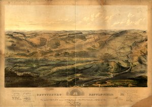 ゲティスバーグの戦場。 ペンシルバニア州ゲティスバーグで、1863 年 7 月 1 日、2 日、3 日に行われた戦闘。 Ｇ．Ｇ．ミードおよびＧｅｎｌ． ロバート・E・リー