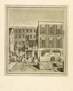 フィッシャー＆バードのマーブル・ヤード、パブ。1836年に描かれたもの 作： John Baker