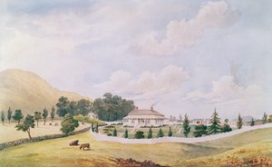 ニュージーランド、オークランド、デボンポートのハリーコブリーズハウスは1867年に建てられました（WCと紙に中国白） 作： John Barr Clark Hoyte