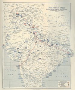北インドの地図、1901年。 作： John Bartholomew