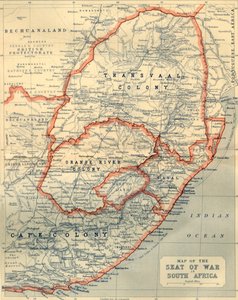 南アフリカの戦争の席の地図、1901年。