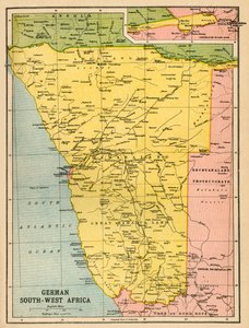 ドイツ南西アフリカ、第一次世界大戦、c1920の地図。