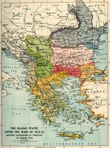 1912〜13年の戦後のバルカン諸国、c1920。