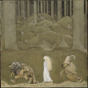 La Princesse et les trolls - The Princess and the Trolls - Bauer, John (1882-1918) - 1913 - Watercolour, Gouache on Paper - 25x25 - Nationalmuseum Stockholm