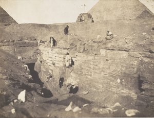 スフィンクス付近の発掘調査、1853 年。 作： John Beasley Greene