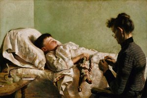 病気の子供、1893年。 作： John Bond Francisco