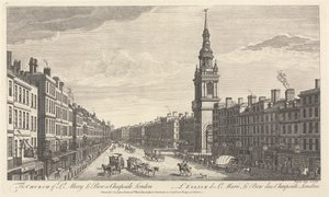 ロンドンのチープサイドにあるセント メアリー ル ボウ教会 作： John Bowles