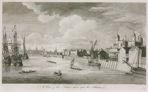 テムズ川に架かるロンドン塔の眺め 作： John Boydell