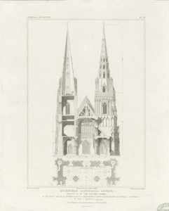 リッチフィールド大聖堂-ウェストフロント：彫刻、nd [c 1819] 作： John Britton
