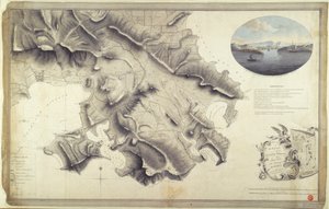 アンティグア島のイングリッシュ・ハーバーとモンクス・ヒル周辺を西インド諸島陸軍の測量・製図技師ジョン・ブラウンが測量・製図した図面。