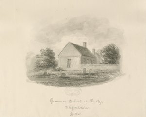 Audley Grammar School：セピア画 作： John Buckler