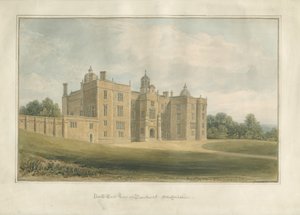 ボーデザートホールと公園：1824年の水彩画 作： John Buckler