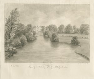 ビシュトンホール：セピア画、1841年 作： John Buckler