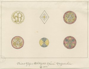 ブリスフィールド教会-塗装ガラス：鉛筆画、1823年 作： John Buckler