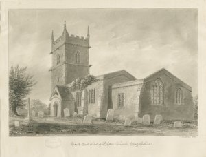 Blore Church：セピア色のデッサン、1839年