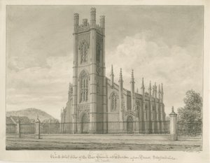 バートンアポントレント-ホーリートリニティ教会：セピア画、1839 作： John Buckler
