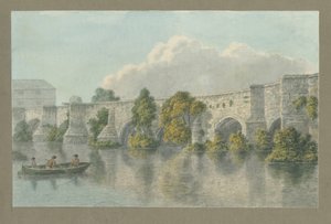 バートンアポントレント橋と町：水彩画、nd [？18セント]