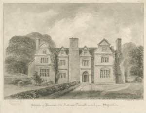 ディムズデールオールドホール：セピア色のデッサン、1841年 作： John Buckler