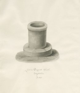 Bagnall教会のフォント：セピア色の絵 作： John Buckler