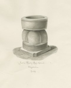Rowley Regis Churchのフォント：セピア色の描画 作： John Buckler