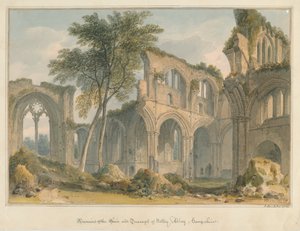 ハンプシャー-ネットリー修道院-遺跡、1823年 作： John Buckler