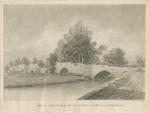 ハンゼイカー-オールドハイブリッジ：セピア色の絵、1839年 作： John Buckler