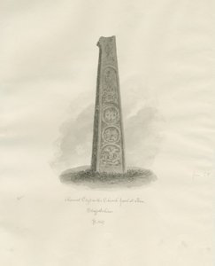 イラム教会-古代の十字架：セピア色の絵、1847年 作： John Buckler