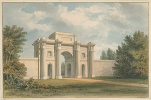 レスターシャー-ゴプサルハウス-ゲートウェイ、1820年 作： John Buckler