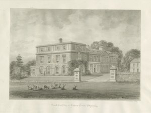 オケオーバーホール：セピア色のウォッシュドローイング、1847年 作： John Buckler