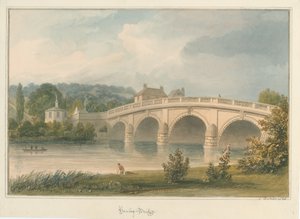 オックスフォードシャー-ヘンリーオンテムズ橋、1826年 作： John Buckler