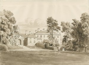 パトシャル・ハウス：セピア色の水彩画、1820年8月（図面 作： John Buckler