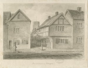 スタッフォード-リトルチャーチレーン：セピア色の描画、1841年 作： John Buckler