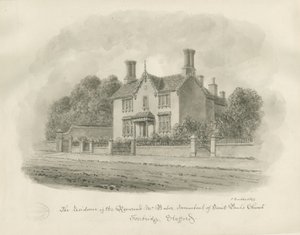 スタッフォード-バベル牧師の住居：セピア画、1844年 作： John Buckler
