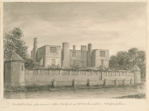 ウルバーハンプトン-オールドホール：セピア画、1837 作： John Buckler