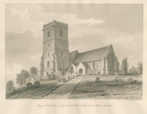 Worcestershire - Droitwich - Dodderhill Church: sepia drawing 作： John Buckler