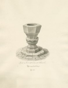 Worcestershire - Hampton Lovett Church - Font: sepia drawing 作： John Buckler