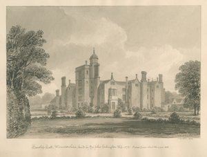 ウスターシャー-ハインドリップホール：セピア画、1833