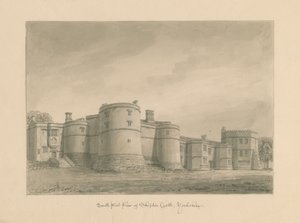 ヨークシャー-スキップトン城：セピア画、1818 作： John Buckler