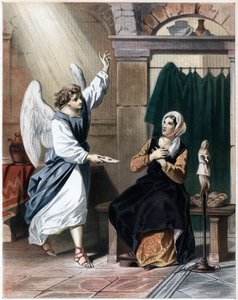 神からクリスティアナに手紙を届ける天使、1850年頃 作： John Bunyan Bristol