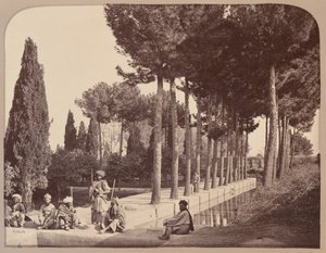 1878年、ジャララバードのバブールの庭園にアフガニスタンの部族が休憩 作： John Burke