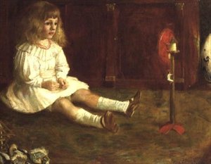 機械仕掛けのおもちゃを持つ子供 作： John Byam Liston Shaw
