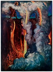 巡礼者の地獄の口はこの世界から、これからやがて来る世界へジョン・バニヤン（1628-1688）著死の谷の谷のクリスチャンを示すビャム・ショー（1872-1919）によるイラスト 作： John Byam Liston Shaw