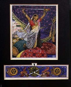 ローレンス・ホープ（1865-1904）の「カーマの庭」の挿絵「塵よりも少ない」は、1912年に出版されました。1912年（水彩、ガッシュ、紙）。