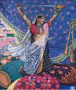 ほこりよりも小さい、カーマの庭からのイラスト（およびインドからの他の歌詞）、1920 作： John Byam Liston Shaw