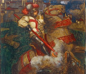 ドラゴンを倒したセントジョージ、1908年 作： John Byam Liston Shaw