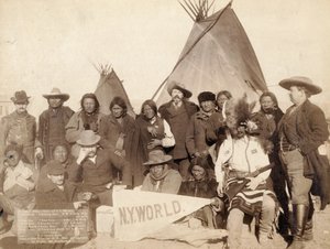 パインリッジのインディアンの首長と米国の役人、1891年 作： John C. H. Grabill