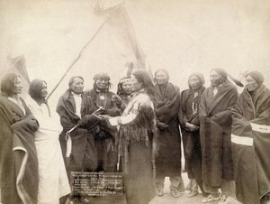 1891年、サウスダコタ州デッドウッドのインディアンの首長