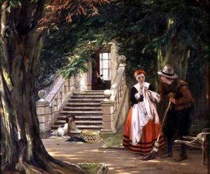 師匠の家の外での浮気 作： John Callcott Horsley