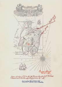 宝島の地図（カラーリトグラフ